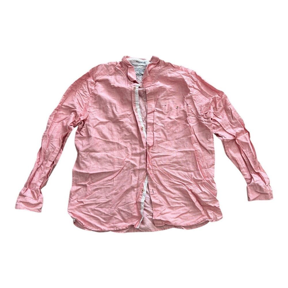 Ted Baker Pink Cross Hatch Cotton Linen Blend Shirt 3XL